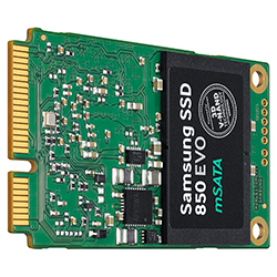 Samsung SSD 850 EVO mSATA 120GB Front Left Angle View